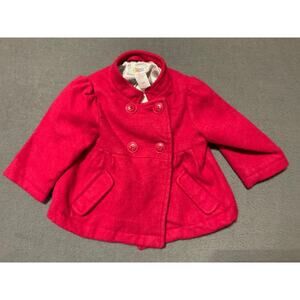 Circo Red Double Breasted Pea Coat Toddlers 12 Months Front Pockets Winter Wear